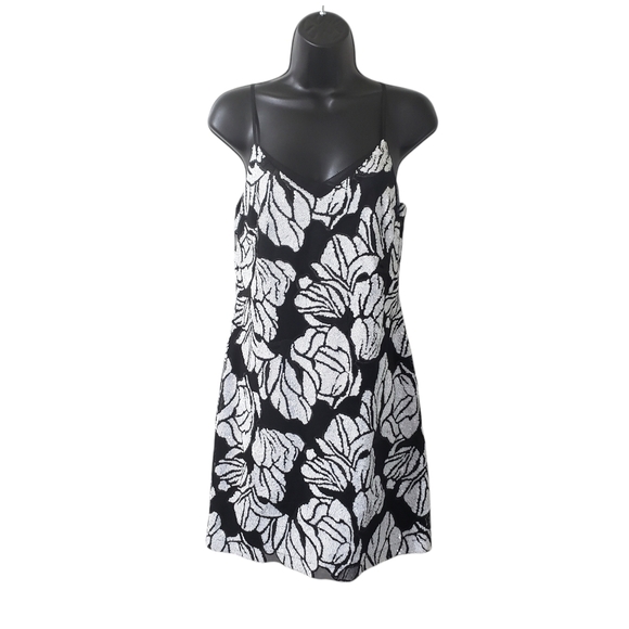 White House Black Market Dresses & Skirts - WHBM Floral Sequin Mini Slip Dress Sz 2 Mesh Event Night Out Party Evening